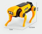 Robot scientifico a forma di pipistrello, colorato in giallo e nero, con dimensioni di 13.5x7x8 cm, ideale per attività educative e decorazioni scientifiche.