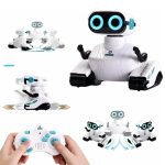 Robot educativo con telecomando e accessori scientifici per bambini.