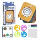 Set di pittura decorativa scientifica con stencil, timbri e accessori colorati per creare disegni ispirati alla scienza e alla natura, ideale per hobby e decorazioni creative.