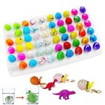 Set di palline di plastilina colorate con dinosauri in resina, perfette per decorazioni scientifiche e giochi educativi, ideali per bambini e appassionati di scienza.