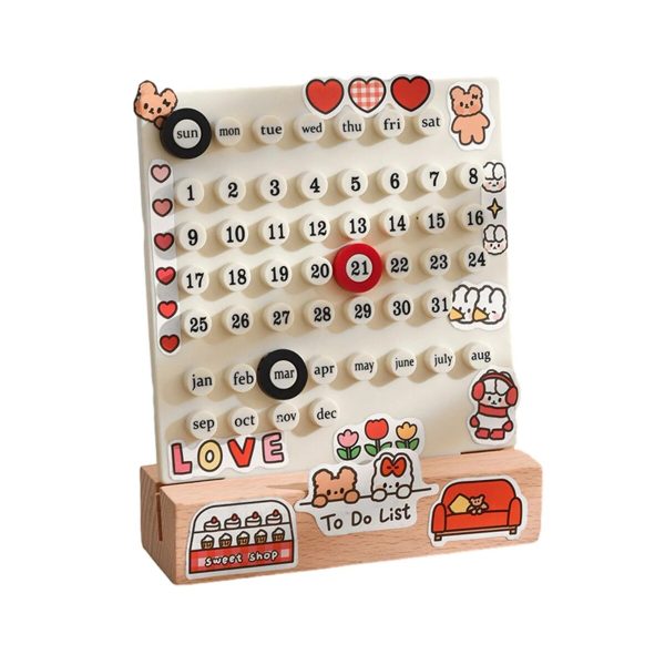 Calendario magnetico decorativo con personaggi kawaii, calendario mensile e lista di cose da fare, perfetto come decorazione scientifica e oggetto di design per la casa o l'ufficio.
