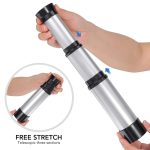 Telescopio a tre sezioni in alluminio, estensibile e compatto, ideale per osservazioni scientifiche e decorazioni. Facile da trasportare e utilizzare, perfetto per appassionati di astronomia.