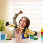 Telescope giocattolo per bambini, decorazione educativa e divertente per ambienti scolastici e domestici.