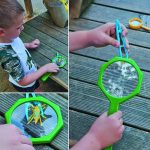 Lente d'ingrandimento per bambini con manico colorato, ideale per esplorare e osservare dettagli di oggetti naturali e scientifici. Perfetta per attività educative e giochi all'aperto.