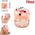 Gelatina di zucchero a forma di pesca con decorazioni di frutta e foglie, 70ml, perfetta come decorazione scientifica o oggetto decorativo.