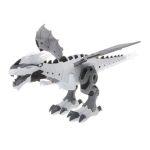 Modello di dinosauro T-Rex robotico da assemblare, perfetto come oggetto decorativo scientifico e giocattolo educativo per appassionati di paleontologia e tecnologia.