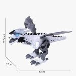 Dragone robot scientifico in plastica, decorazione educativa e giocattolo.