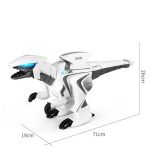 Modello di dinosauro robot decorativo in stile futuristico, perfetto come oggetto di design scientifico e decorativo, con dimensioni di 71x19x26 cm.