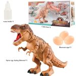 Modello di dinosauro T-Rex con uova e accessori scientifici, perfetto per attività educative e giochi interattivi. Include uova di dinosauro e spray per simulare l'uscita dei cuccioli.