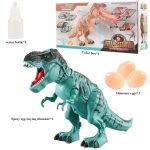 Giocattolo T-Rex con uova di dinosauro, accessori scientifici e scatola colorata, ideale per bambini appassionati di dinosauri e scienza, stimola l'apprendimento e il divertimento.