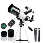 Telescopio astronomico con accessori, ideale per osservazioni astronomiche e attività scientifiche, completo di tre lenti, controller e supporto stabile.