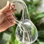 Vaso di vetro trasparente a forma di beuta, ideale come decorazione scientifica o oggetto da collezione. Perfetto per appassionati di scienza e decorazioni originali.
