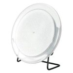 Pannello solare decorativo scientifico bianco con supporto nero, perfetto come oggetto di decorazione ispirato alla scienza e all'energia rinnovabile.