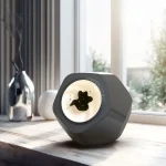 Oggetto decorativo scientifico luminoso a forma di orso, ideale come decorazione originale e educativa per ambienti domestici o scolastici.