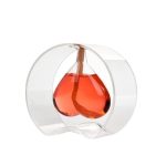 Vaso di laboratorio con liquido rosso all'interno, utilizzato come decorazione scientifica o oggetto da collezione. Perfetto per appassionati di scienza e decorazioni originali.