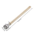 Tubo di vetro con raccordo in metallo e tubo di tessuto, lunghezza 10,2 cm, diametro 1,8 cm, utilizzato in esperimenti scientifici e decorazioni.
