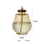Vaso decorativo in vetro con candela profumata, altezza 7,7 cm, diametro 5,9 cm, capacità 100 ml, peso 52 g, ideale come oggetto di decorazione scientifica e per ambienti.