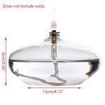 Vaso di vetro decorativo con fiamma a gas, perfetto come oggetto scientifico e decorativo per ambienti moderni e studi di scienza.