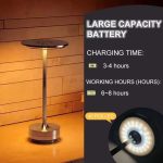 Piatto rotante con batteria di grande capacità, ricarica in 3-4 ore e autonomia di 6-8 ore, dotato di 40 LED.