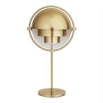 Lampada da tavolo in stile scientifico in ottone con design moderno e dettagli eleganti, perfetta come decorazione per ambienti di studio o ufficio.