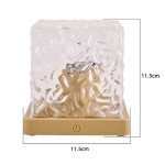 Luce decorativa a forma di cristallo con base in legno, perfetta come oggetto scientifico e decorativo. Dimensioni: 11,5 cm x 11,5 cm, ideale per ambienti moderni e studi scientifici.