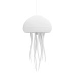 Modello di medusa decorativa in resina bianca, perfetta come oggetto scientifico o decorativo per ambienti marini.
