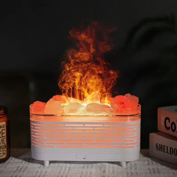 Modello di esperimento con fiamma e vapori, rappresenta un'illustrazione di fenomeni chimici e fisici, ideale come decorazione scientifica o oggetto educativo.
