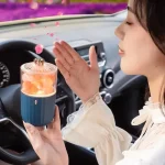 Vaso scientifico portatile con liquido colorato e bolle, ideale come decorazione o oggetto scientifico, perfetto per appassionati di scienza e decorazioni originali.