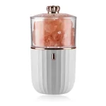 Salviette di sale rosa dell'Himalaya in contenitore elegante, perfette come decorazione scientifica o oggetto di design. Ideali per appassionati di scienza e collezionisti di oggetti unici.