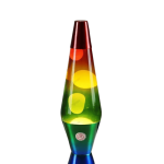 Lampada lava colorata con bolle luminose in vetro, decorazione scientifica originale e vivace per ambienti moderni e creativi.