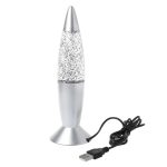 Lampada a lava LED con effetto scintillante, decorazione scientifica moderna, perfetta come oggetto di design e decorazione per ambienti innovativi e creativi.