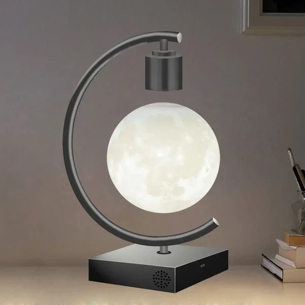 Lampada decorativa con forma di luna, design moderno e originale, perfetta come oggetto di decorazione scientifica e per ambienti creativi.
