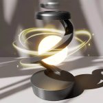 Lampada decorativa a spirale con effetto luminoso magico, perfetta come oggetto scientifico decorativo e originale per ambienti moderni e studi scientifici.