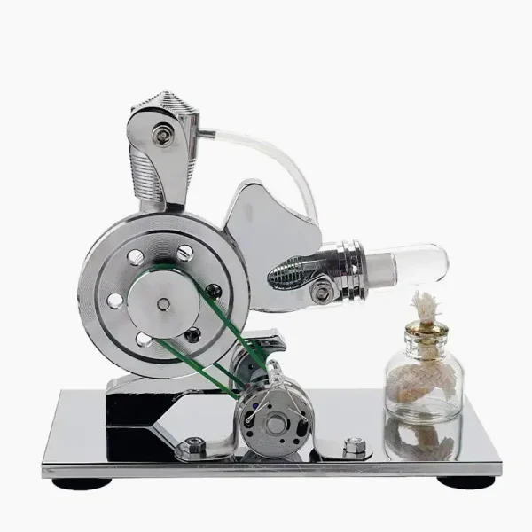 Motore a vapore in miniatura, modello scientifico decorativo, perfetto come oggetto da collezione o decorazione educativa.