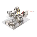 Motore elettrico scientifico con componenti metallici e ingranaggi.