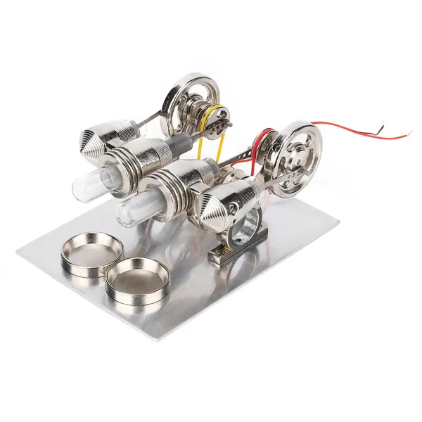 Motore elettrico scientifico con componenti metallici e ingranaggi.