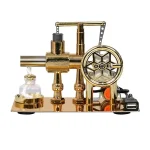 Dispositivo scientifico in ottone con ingranaggi e componenti meccaniche, perfetto come decorazione o oggetto da collezione.