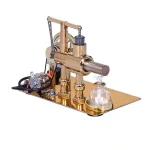 Vetrino di laboratorio in ottone con supporto e accessori scientifici, perfetto come decorazione scientifica o oggetto da collezione.