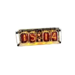 Orologio vintage con display a tubi Nixie che mostra l'ora 15:04, perfetto come decorazione scientifica originale e retrò.