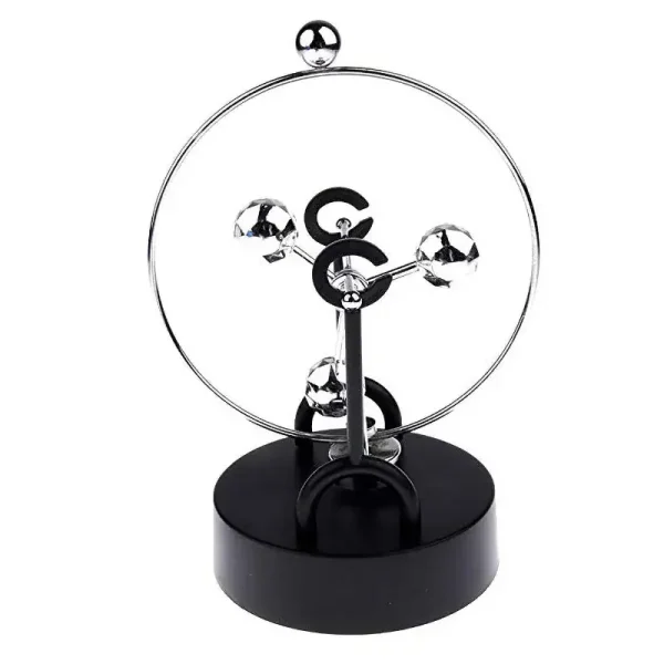 Orologio decorativo con design scientifico, realizzato in metallo e cristallo, perfetto come oggetto di arredamento per appassionati di scienza e decorazioni originali.