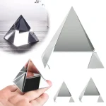 Piramide di cristallo trasparente, oggetto decorativo scientifico, ideale per collezionisti e appassionati di oggetti scientifici e decorazioni eleganti.