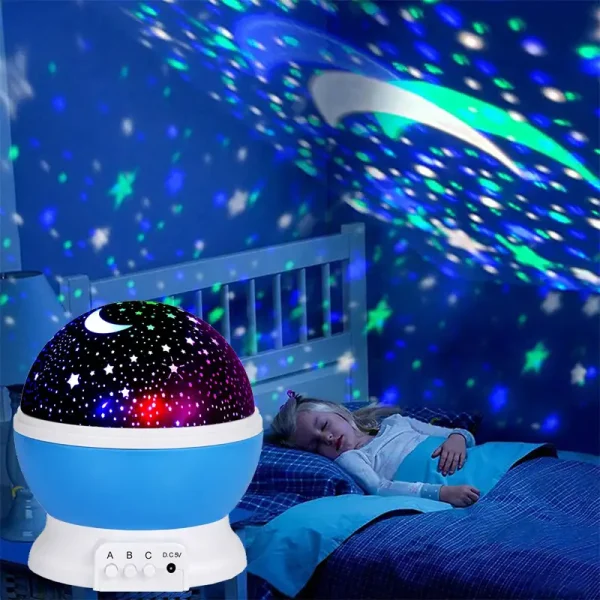 Proiettore stellare con luci colorate per camera da letto.