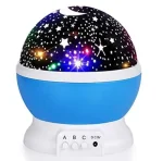 Proiettore stellare con luci colorate e effetto cielo notturno, ideale come decorazione scientifica e luce notturna per ambienti domestici o educativi.