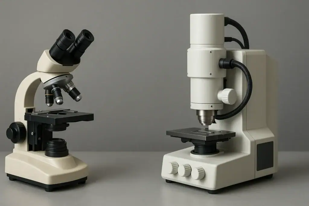 Microscopi scientifici professionali per osservazioni dettagliate di campioni biologici e chimici, ideali per laboratori e studi scientifici.