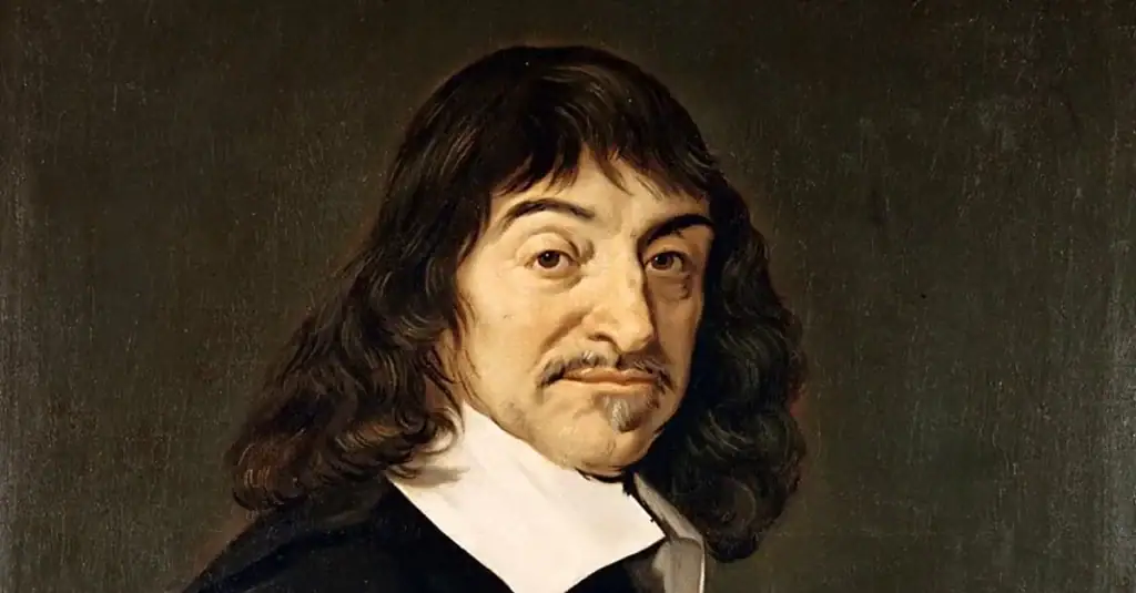 Pensatore con barba e baffi, vestito con abito nero e camicia bianca, ritratto in stile classico, sfondo scuro, espressione pensierosa, dipinto realistico di alta qualità.