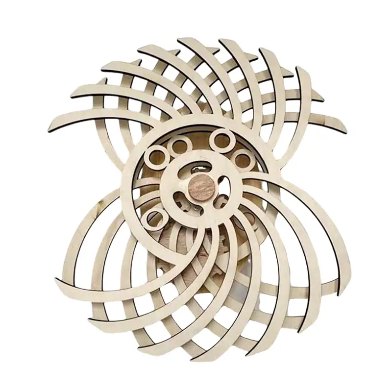 Un modello di oggetto scientifico in legno con design a spirale, ideale come decorazione educativa o da collezione. Perfetto per appassionati di scienza e design innovativo.