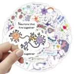 Decorazione scientifica con disegni di neuroni che si connettono, ideale per appassionati di neuroscienze e scienza.