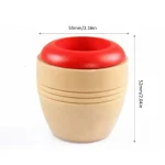 Vaso decorativo in legno con interno rosso, perfetto come oggetto scientifico o decorazione da scrivania. Design semplice e elegante, ideale per appassionati di scienza e arredamento originale.