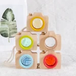 Set di fotocamere in legno colorate, giocattoli educativi per bambini, decorazioni scientifiche, stimolano la creatività e l'apprendimento precoce.