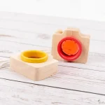 Gioco scientifico in legno con elementi colorati, perfetto per decorazioni educative e oggetti decorativi scientifici.